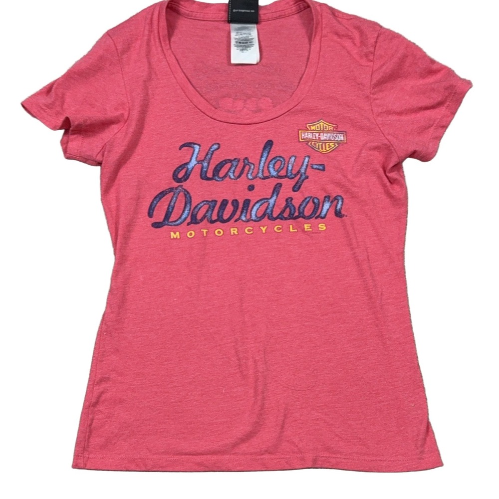 Harley-Davidson Southside Virginia Beach VA Floral T-Shirt Pink M